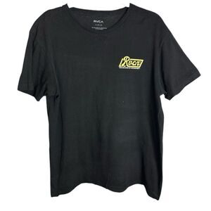 RVCA Black Tee with Yellow Logo